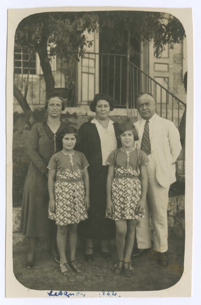Khalil Sakakini, his Wife, his Daughters and his Sister, Katamon Neighborhood in Jerusalem, 1932 