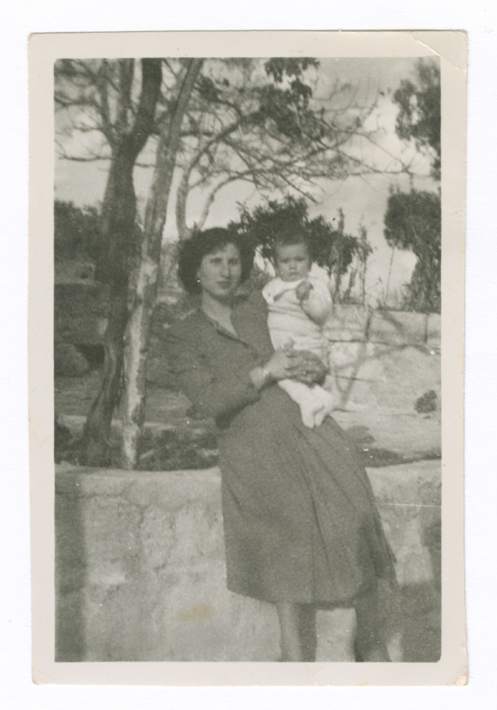 A Photograph of a Woman and a Child from Lamis abu Nahleh's Family