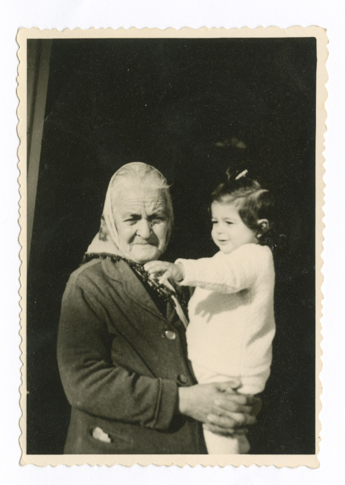 A Photograph of an Old Woman and a Child from Lamis abu Nahleh's Family 
