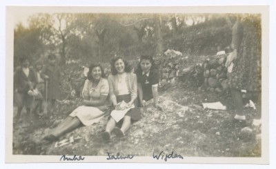 A Photograph of Wijdan, Salwa Jawdat and Nuha Halabi in Nature