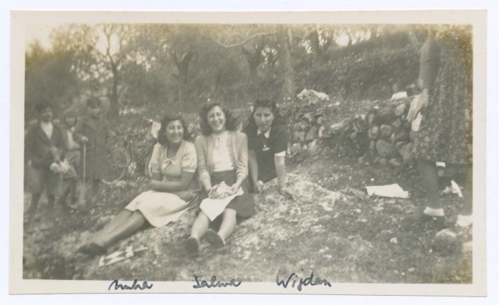 A Photograph of Wijdan, Salwa Jawdat and Nuha Halabi in Nature
