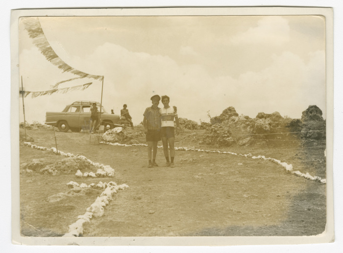 A Photograph of Scout Members at a Campsite