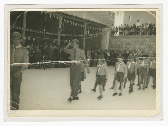 A Photograph of Members of the Papal Scout Troop of Beit Jala at a Scout Show