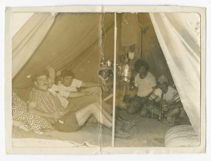 A Photograph of Some Scouts from the Papal Scout Troop of Beit Jala inside a Tent