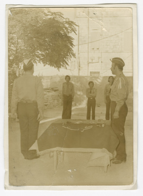 A Photograph of Some Members of the Papal Scout Troop of Beit Jalaa at a Moving On Ceremony