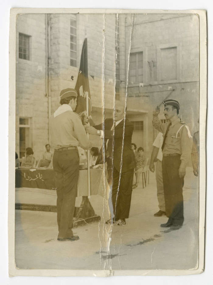 A Photograph of a Flag Handover by Members of the Papal Scout Troop of Beit Jala