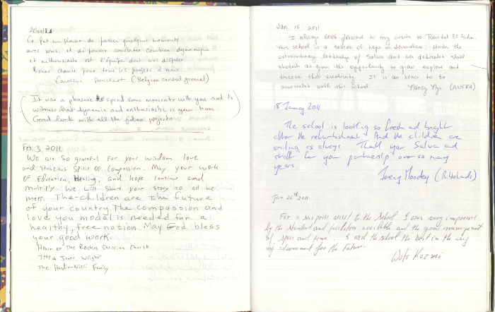 Rawdat El-Zuhur's Visitors Book 