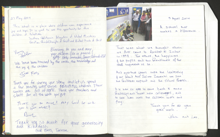 Rawdat El-Zuhur's Visitors Book 