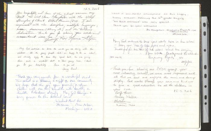 Rawdat El-Zuhur's Visitors Book 