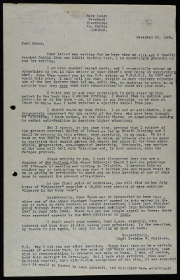 A Letter from Erskine Childers, 1958 