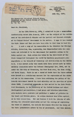 A Letter from Elyas Kusa to Richard Nixon, 1970 