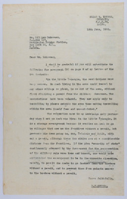 A Letter from Ilyas Kusa to William Zukerman, June 1958