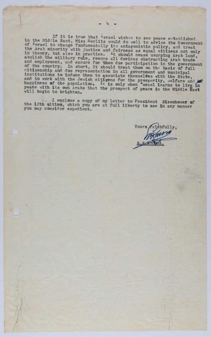 A Letter from Ilyas Kusa to the Editor of The Pilot, April 1957