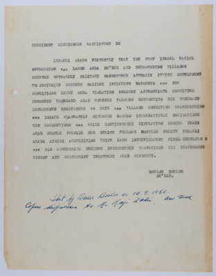 A Memorandum from Buluṣ Buluṣ to Dwight Eisenhower, President of the United States, March 1960