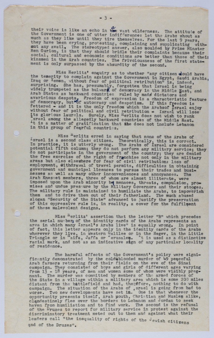 A Letter from Ilyas Kusa to the Editor of The Pilot, April 1957
