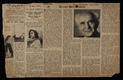 "David Ben-Gurion", a Newspaper Clipping from the Jewish Chronicle, 11 May 1951