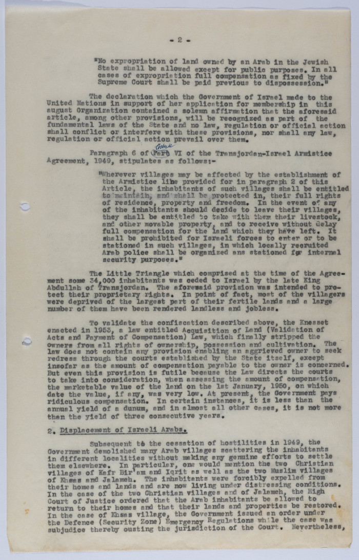 A Memorandum to the President of the United Nations General Assembly, November 1960