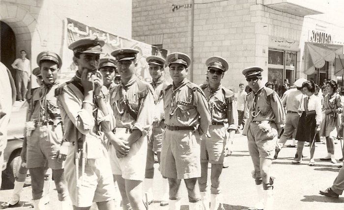 A Photograph of a Scout Parade by Sareyyet Ramallah, 1940s