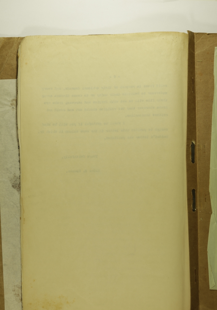 رسالة من إلياس كوسا إلى محرر صحيفة بوست فلسطين، 1939