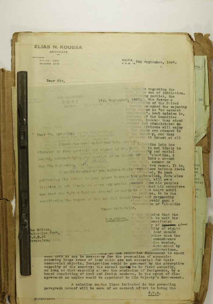 Featuring Elyas Kusa's Letter