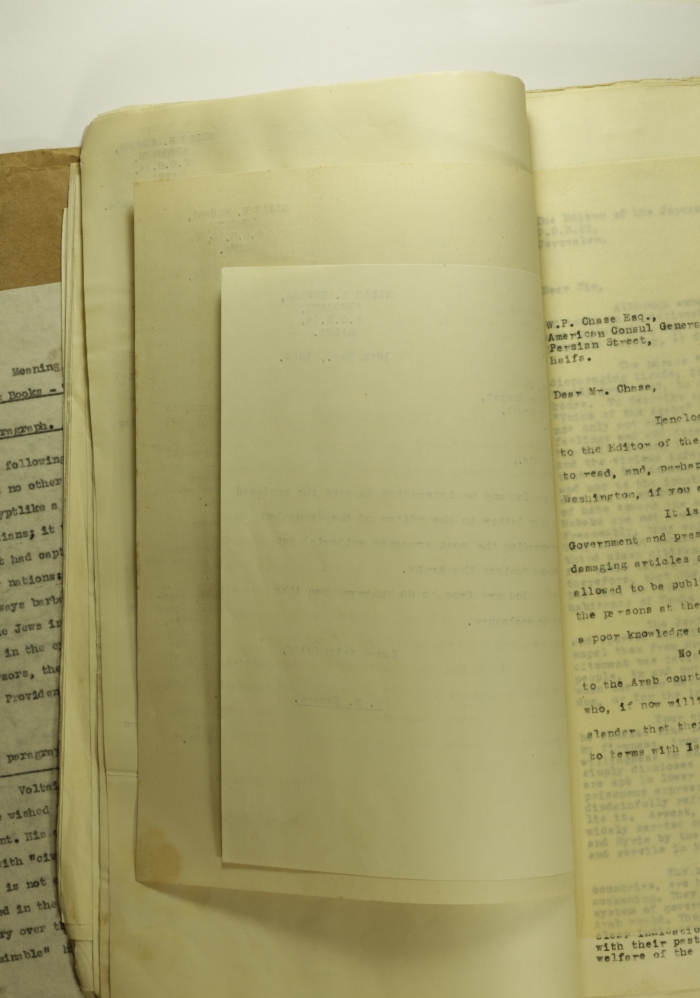 A Letter by Elyas Kusa to Victor Khayyat, 16 November 1954