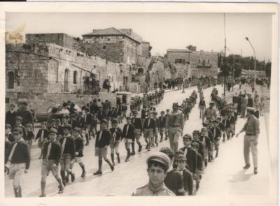 A Photograph of a Scout Parade by Sareyyet Ramallah, 1960s