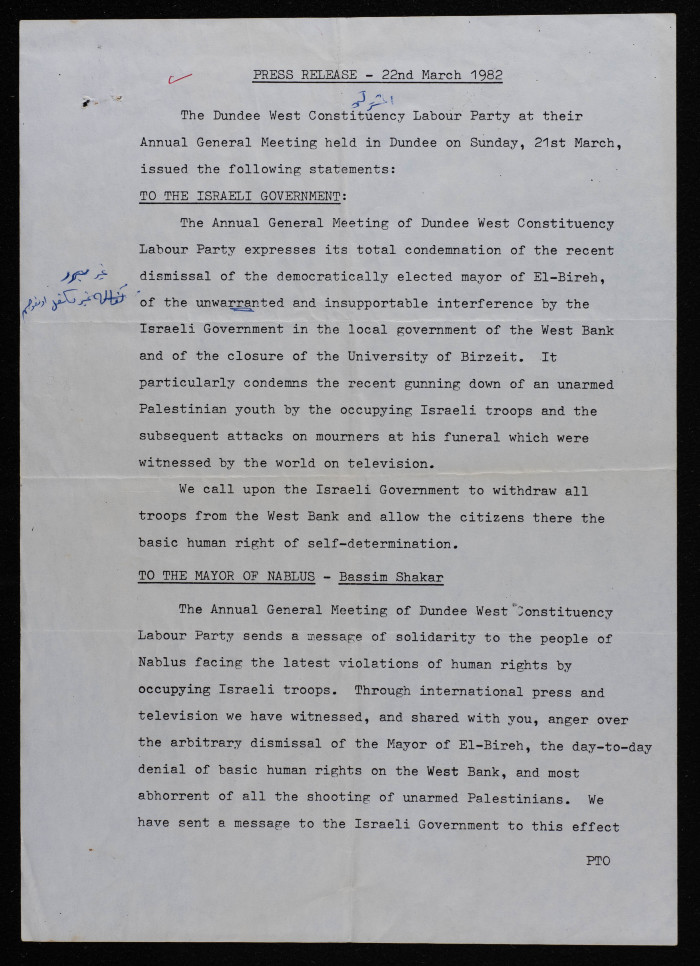 A Press Release by the Dundee West Constituency Labour Party, March 1982 