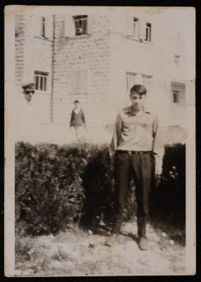 A Photograph of Tayeʿ ar-Rimawy at Deir Ghassaneh School, Deir Ghassaneh Village 
