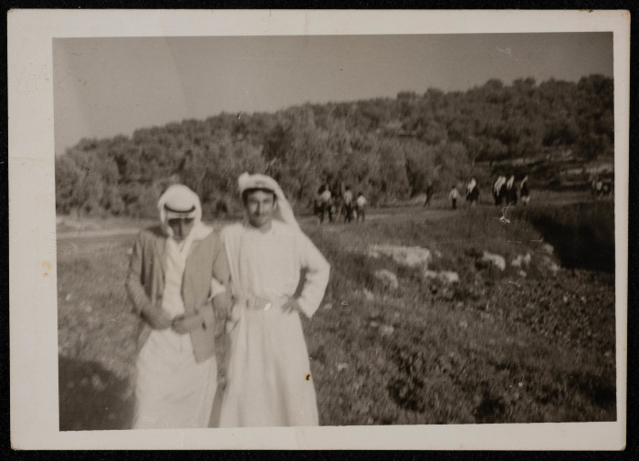 A Photograph of Tayeʿ ar-Rimawy and His Friend at Bani Zeid School