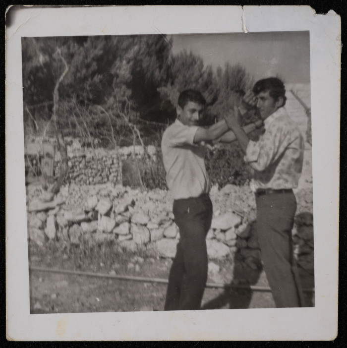A Photograph of Tayeʿ ar-Rimawy and Hassab Qaddura in Beit Rima Village 
