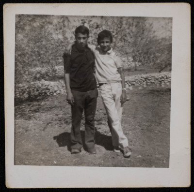 A Photograph of Tayeʿ and Najy ar-Rimawy in Beit Rima Village 
