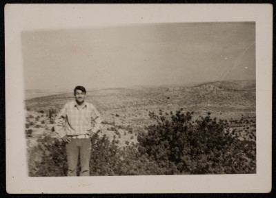 A Photograph of Tayeʿ ar-Rimawy at Wadi Aboud 