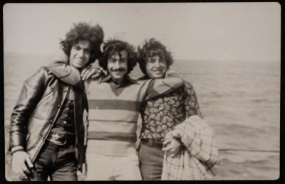 A Photograph of Tayeʿ ar-Rimawy and His Friends, Khalid an-Najy and Jamal Ṣiam, Egypt 