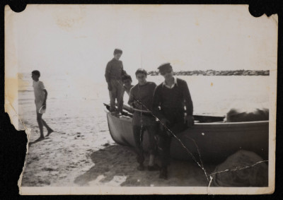 A Photograph of Tayeʿ ar-Rimawy at Haifa Beach 
