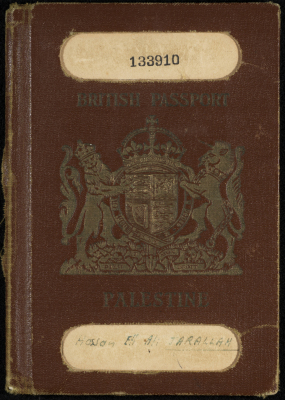 Hasan Ali Jarallah's Passport Issued in Mandatory Palestine, 27 November 1940
