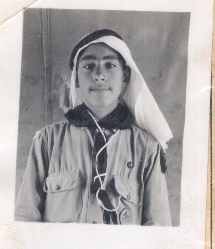 Portraite of Zaki Farahat; a member of The First Ramallah Scout Group (Sareyyet Ramallah)
