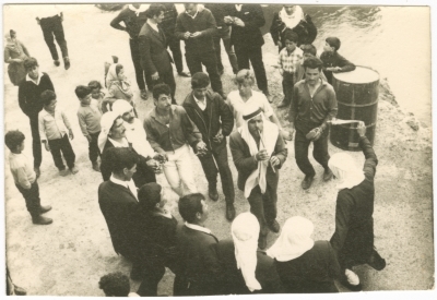 A Palestinians performing Dabkeh at one of weddings, the Village of al-Rameh , 1969