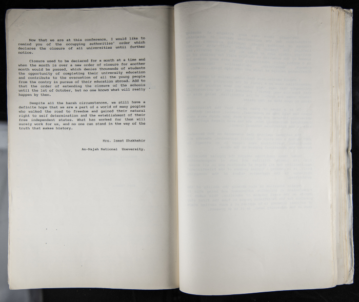 The Women's Conference on the Palestinian - Italian Relationship, 1988 