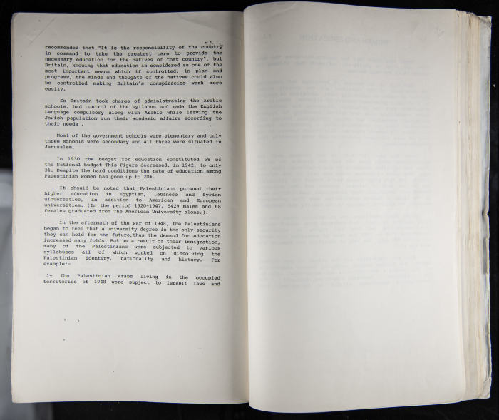 The Women's Conference on the Palestinian - Italian Relationship, 1988 