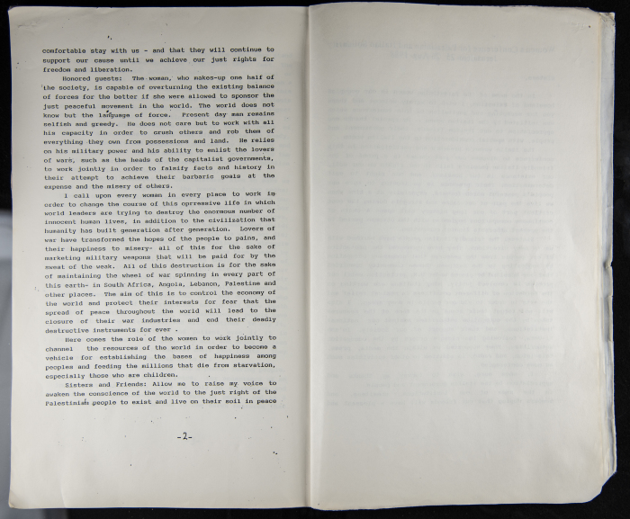 The Women's Conference on the Palestinian - Italian Relationship, 1988 