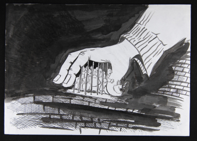 "The Condition of detainees in Israeli Prisons", a Caricature by Saʿid An-Nahry