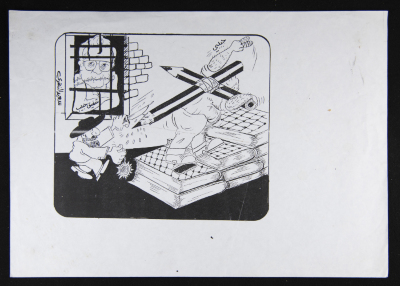 "Mouth Folding Policy", a Caricature by Saʿid An-Nahry