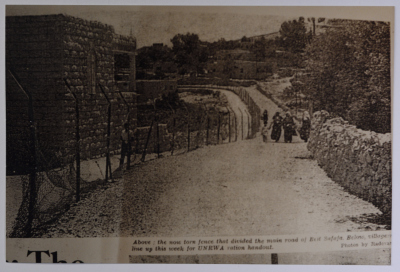 The fence separation the village of Beit Safafa, Jerusalem, in 1961