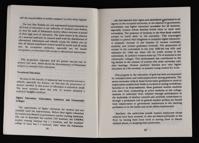 ورقة عمل اتحاد لجان العمل النسائي الفلسطيني لمؤتمر المرأة العالمي المنعقد في نيروبي، آذار 1986
