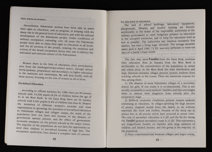 ورقة عمل اتحاد لجان العمل النسائي الفلسطيني لمؤتمر المرأة العالمي المنعقد في نيروبي، آذار 1986
