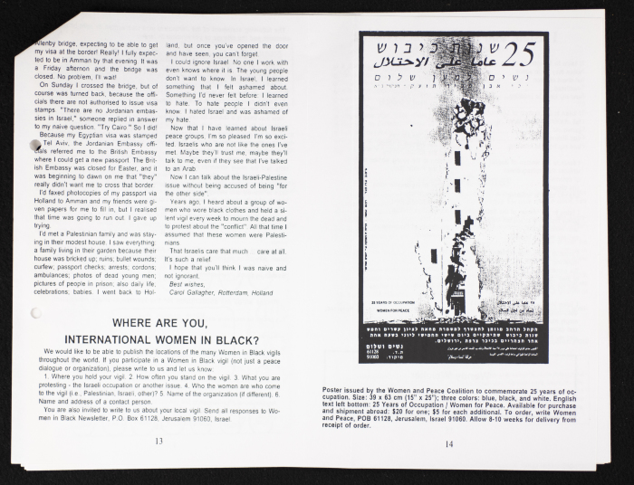 An Issue of the Israeli Magazine Women In Black