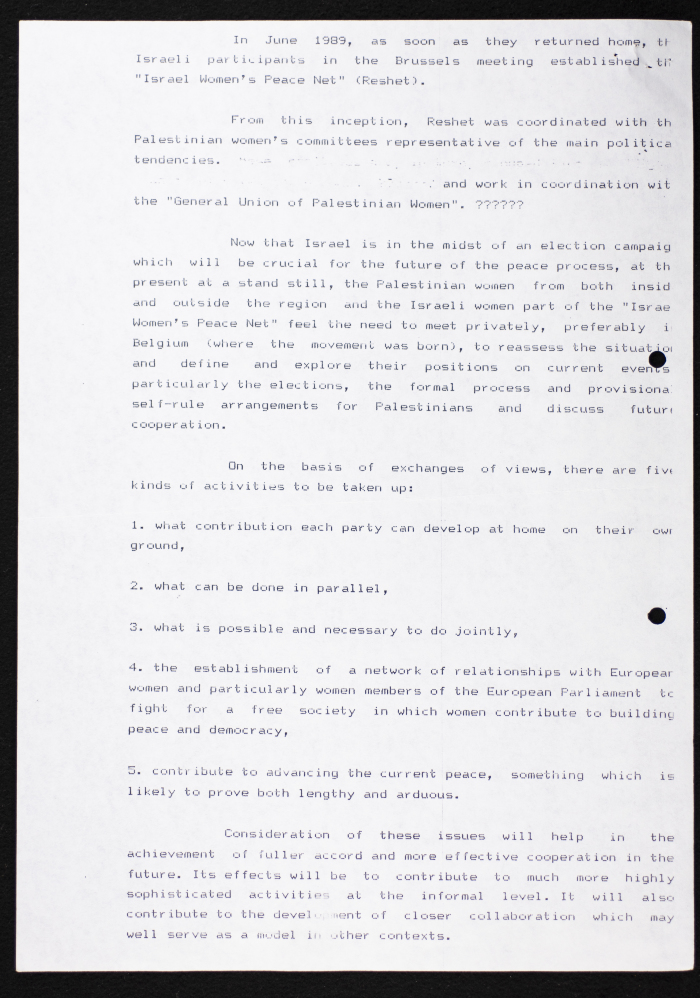 A Letter from Simone Susskind from Brussels 