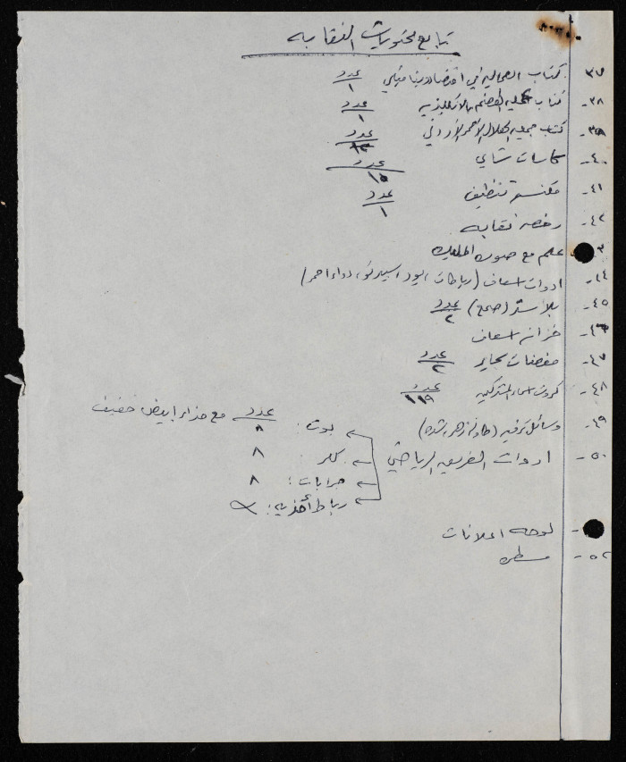 The Contents of the Workers Trade Union House in Tulkarm  