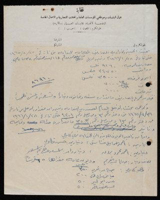 A Report Issued by the Union of Workers and Employees of Municipalities, Institutions, Shops and Private Businesses, Tulkarm, January 1966 