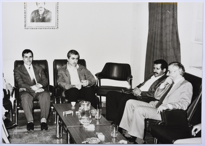 The Ambassador of Qatar at Shahid Khaled Nazzal's Wake, Yarmouk Refugee Camp, June 1986